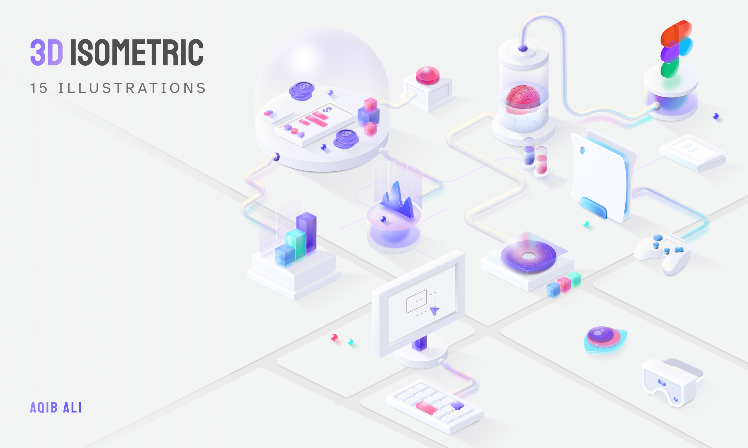 3D Isometric Illustrations_ Design Lab